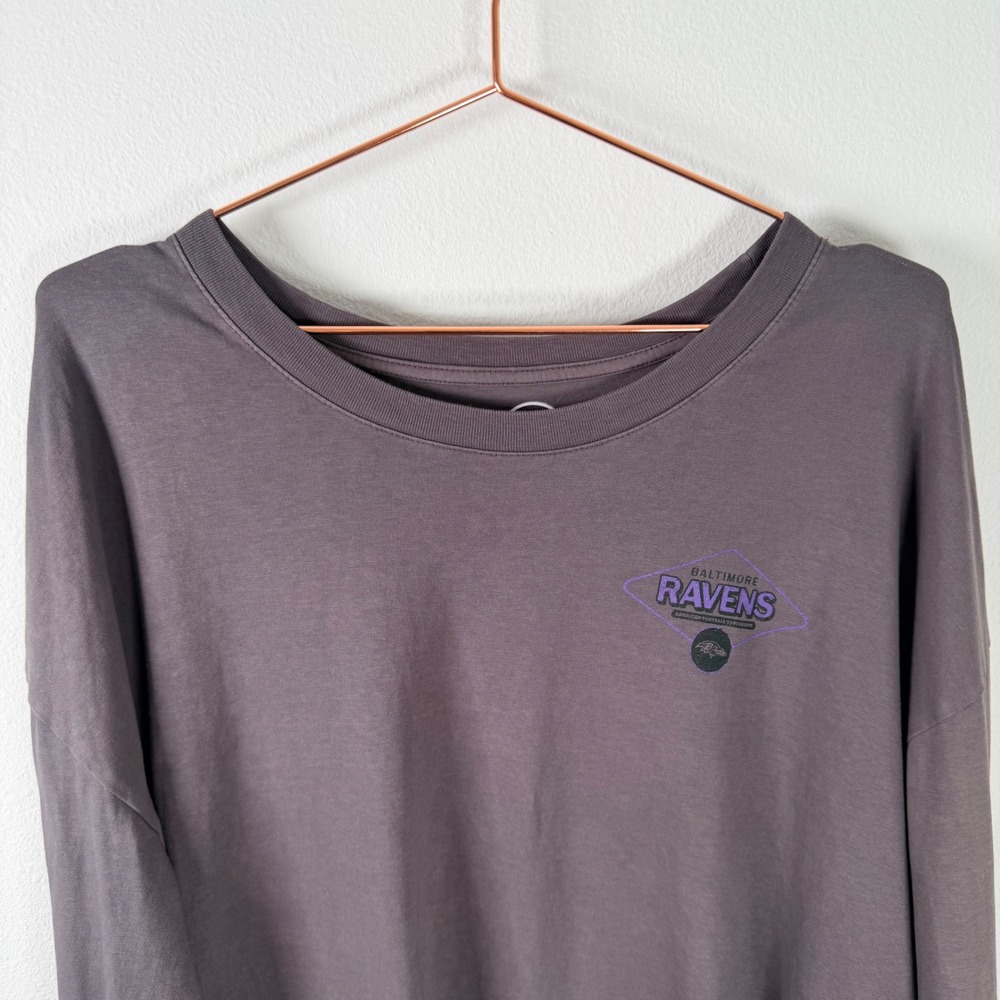 47 Brand Baltimore Ravens Men 3XL Long Sleeve T-Shirt Charcoal Gray NFL Football